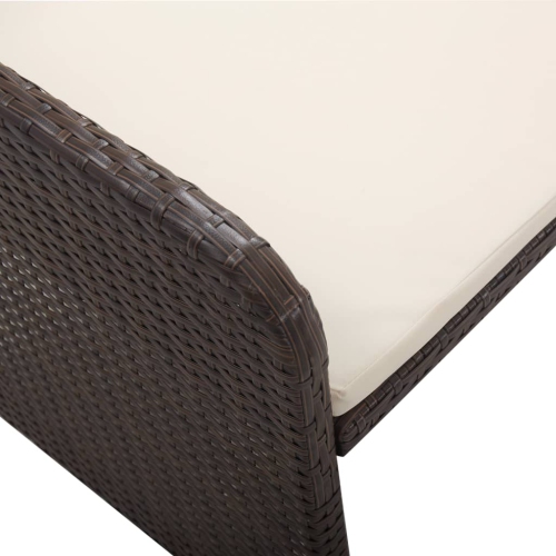 Ensemble de patio 2 pièces VIDAXL avec coussins en poly rotin brun