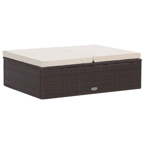 Ensemble de patio 2 pièces VIDAXL avec coussins en poly rotin brun