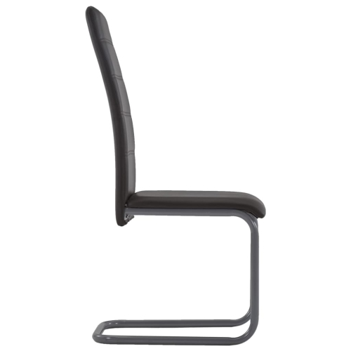 282096 vidaXL Cantilever Dining Chairs 4 pcs Brown Faux Leather