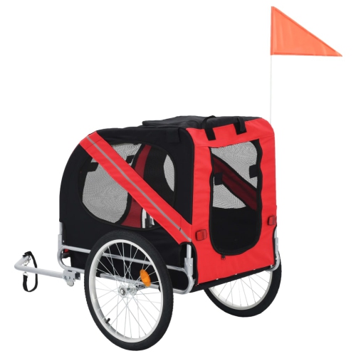 vidaXL Dog Bike Trailer Red and Black
