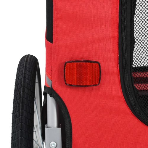 vidaXL Dog Bike Trailer Red and Black