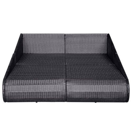 vidaXL Patio Bed Black 79.1"x54.7" Poly Rattan