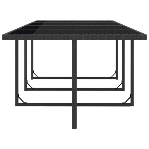vidaXL 13 Piece Patio Dining Set with Cushions Poly Rattan Black
