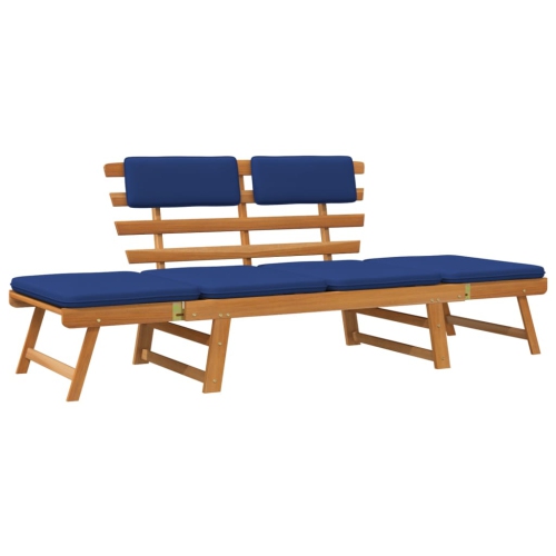 vidaXL Patio Bench with Cushions 2-in-1 75" Solid Acacia Wood