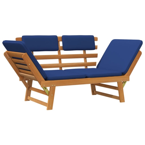 vidaXL Patio Bench with Cushions 2-in-1 75" Solid Acacia Wood