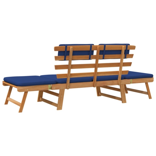 vidaXL Patio Bench with Cushions 2-in-1 75" Solid Acacia Wood