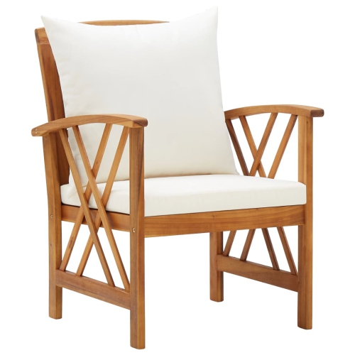 vidaXL Patio Chairs with Cushions 2 pcs Solid Acacia Wood