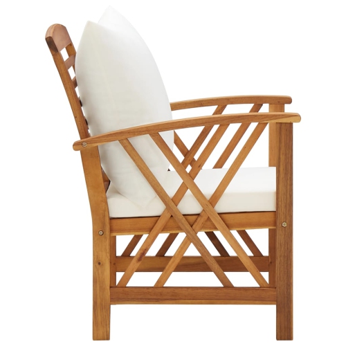 vidaXL Patio Chairs with Cushions 2 pcs Solid Acacia Wood