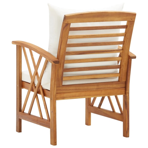 vidaXL Patio Chairs with Cushions 2 pcs Solid Acacia Wood
