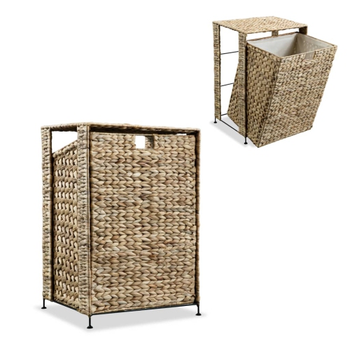 vidaXL Laundry Basket 17.3"x13.4"x25.2" Water Hyacinth