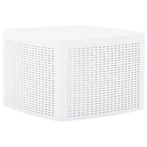 Table d’appoint en plastique blanc de 21,3 x x21,3 x x14,4 po de vidaXL