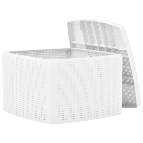 Table d’appoint en plastique blanc de 21,3 x x21,3 x x14,4 po de vidaXL