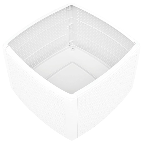 Table d’appoint en plastique blanc de 21,3 x x21,3 x x14,4 po de vidaXL