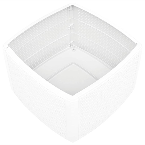 Table d’appoint en plastique blanc de 21,3 x x21,3 x x14,4 po de vidaXL