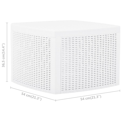 Table d’appoint en plastique blanc de 21,3 x x21,3 x x14,4 po de vidaXL