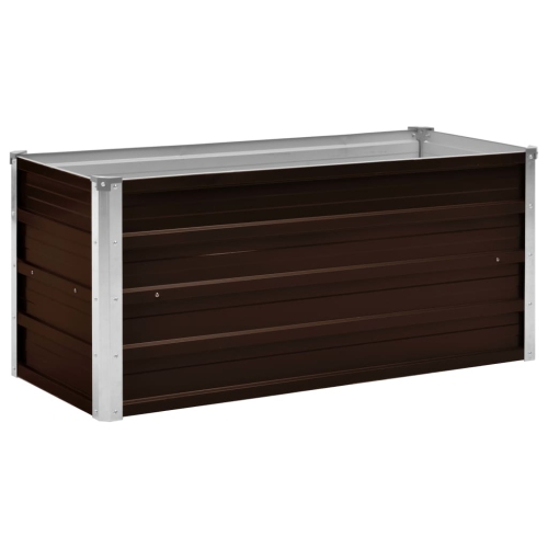 vidaXL Garden Raised Bed Brown 39.4"x15.7"x17.7" Galvanized Steel