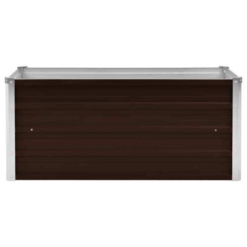 vidaXL Garden Raised Bed Brown 39.4"x15.7"x17.7" Galvanized Steel