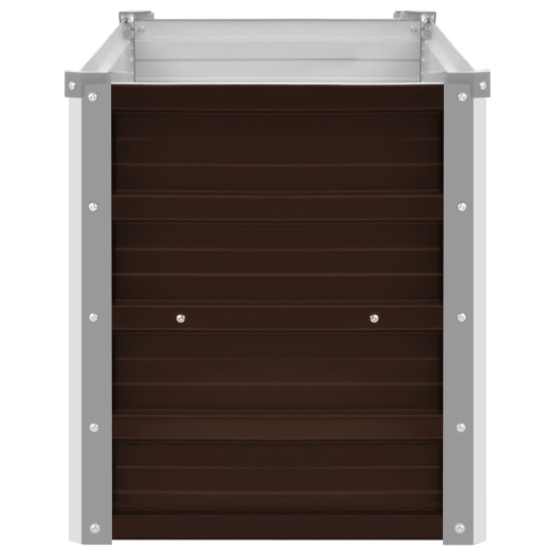 vidaXL Garden Raised Bed Brown 39.4"x15.7"x17.7" Galvanized Steel