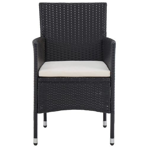 vidaXL Patio Dining Chairs 2pcs Poly Rattan Black