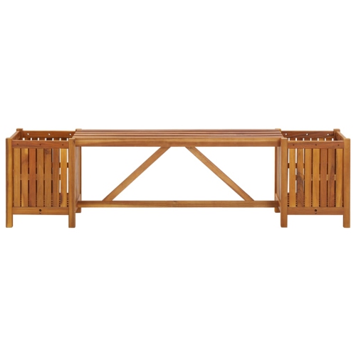 vidaXL Patio Bench with 2 Planters 59.1"x11.8"x15.7" Solid Acacia Wood