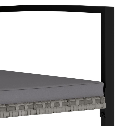 vidaXL Patio Dining Chairs 2 pcs Poly Rattan Gray