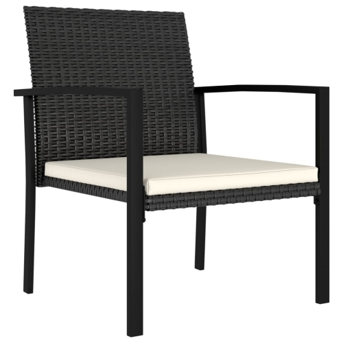 vidaXL Patio Dining Chairs 2 pcs Poly Rattan Black