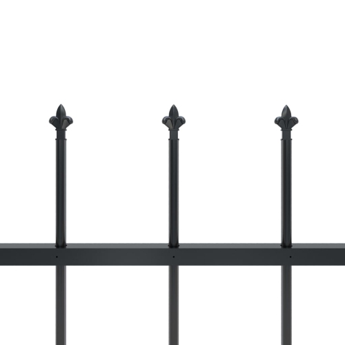 vidaXL Garden Fence with Spear Top Steel 66.9"x39.4" Black