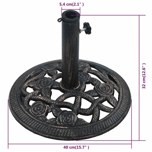 vidaXL Umbrella Base Bronze 9 kg 15.7" Cast Iron