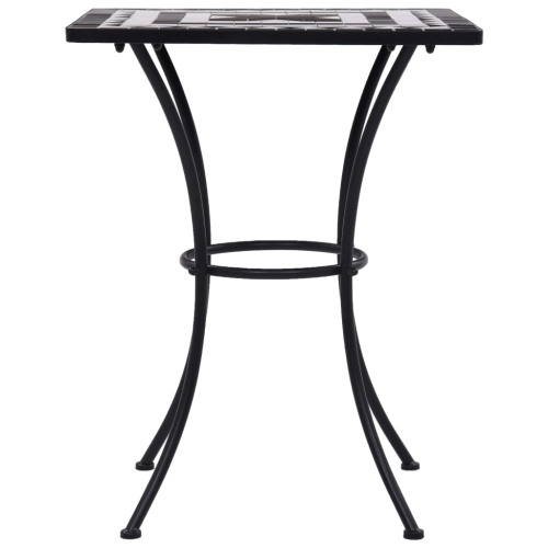 vidaXL Mosaic Bistro Table Black and White 23.6" Ceramic