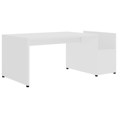 vidaXL Coffee Table White 35.4"x17.7"x13.8" Chipboard