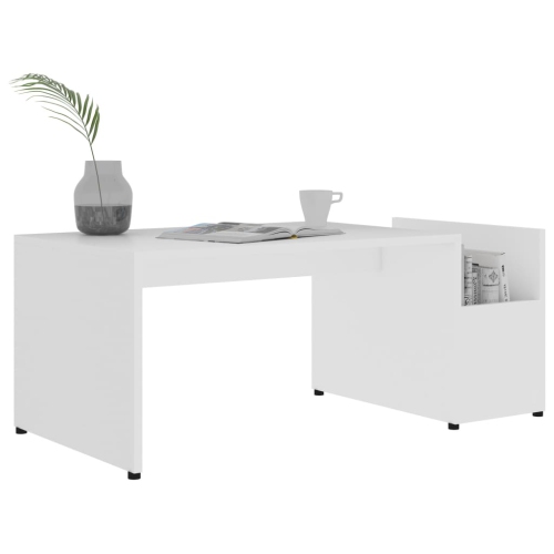 vidaXL Coffee Table White 35.4"x17.7"x13.8" Chipboard