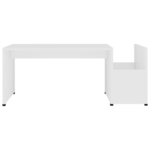 vidaXL Coffee Table White 35.4"x17.7"x13.8" Chipboard