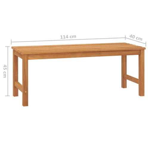 vidaXL Patio Bench 44.9" Solid Teak Wood