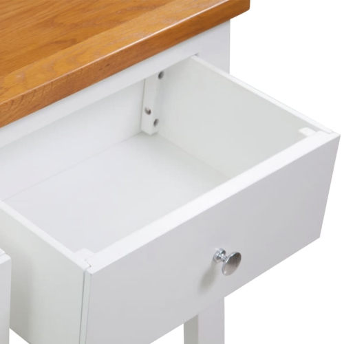 vidaXL Console Table 32.7"x11.8"x28.7"Solid Oak Wood