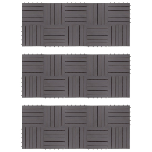 VIDAXL  Decking Tiles 30 PCs Gray Wash 11.8"x11.8" Solid Acacia Wood