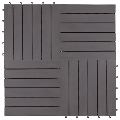 vidaXL Decking Tiles 30 pcs Gray Wash 11.8"x11.8" Solid Acacia Wood