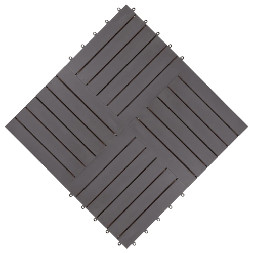 vidaXL Decking Tiles 30 pcs Gray Wash 11.8"x11.8" Solid Acacia Wood