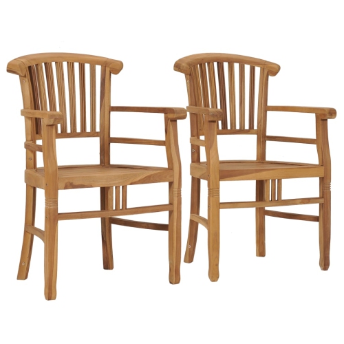 VIDAXL  Patio Chairs 2 PCs Solid Teak Wood
