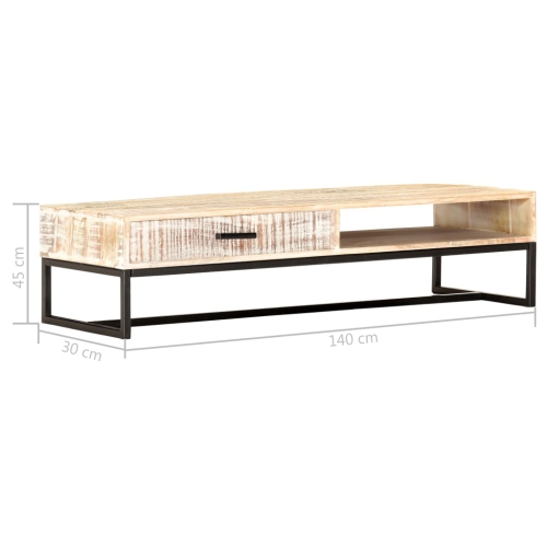 vidaXL Coffee Table White 46.1"x19.7"x11.8" Solid Acacia Wood