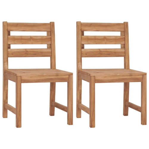 VIDAXL  Patio Chairs 2 PCs Solid Teak Wood