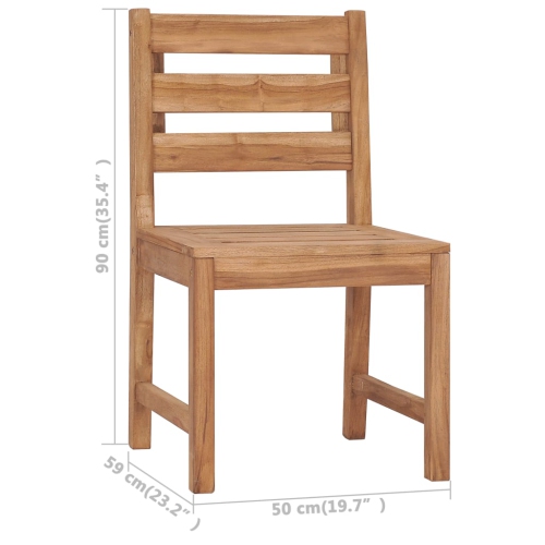 vidaXL Patio Chairs 2 pcs Solid Teak Wood
