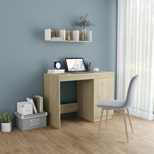 VIDAXL  Desk 39.4"x19.7"x29.9" Chipboard In Gray