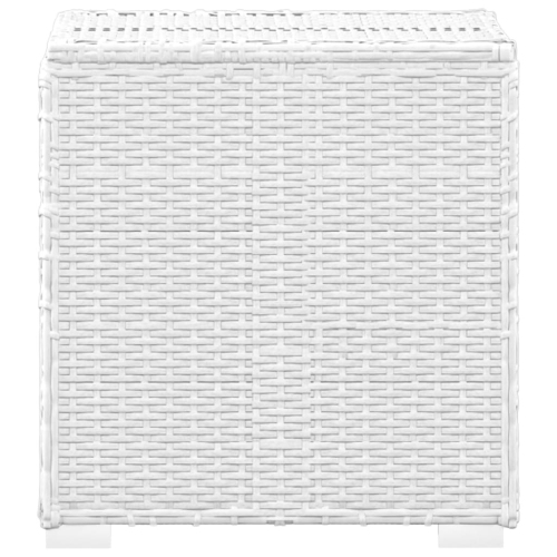 Chaises longues de patio VidaXL de 3 pièces avec table à thé en poly rotin blanc