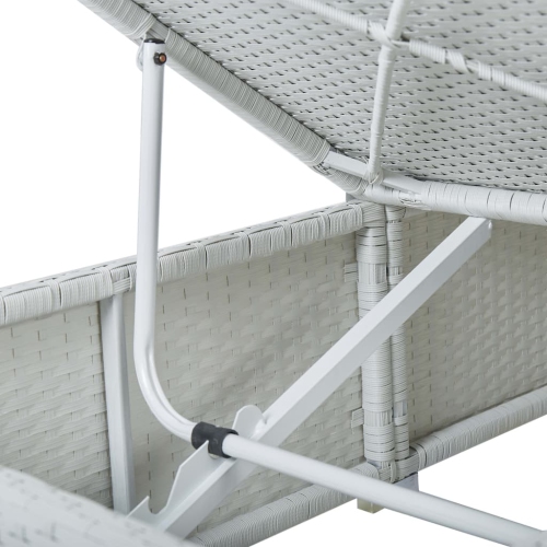 Chaises longues de patio VidaXL de 3 pièces avec table à thé en poly rotin blanc