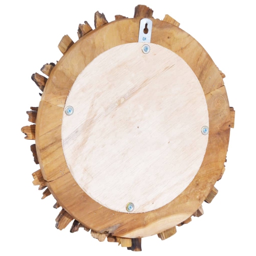 vidaXL Wall Mirror 23.6" Teak Round