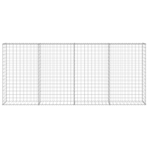 vidaXL Gabion Wall with Covers Galvanized Steel 78.7"x7.87"x33.5"