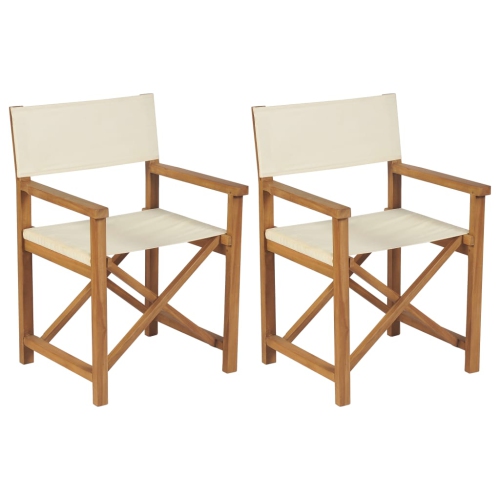 VIDAXL  Folding Director's Chairs 2 PCs Solid Teak Wood