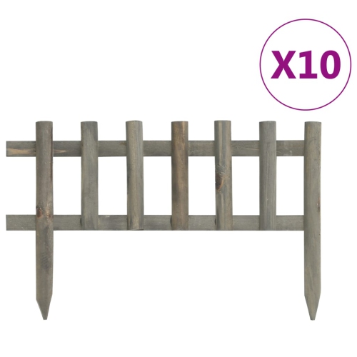 VIDAXL  Lawn Edgings 10 PCs Firwood 14.4'