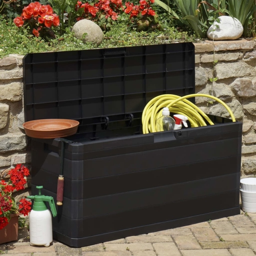 Armoire de rangement de terrasse VidaXL, noir, 46.1 x 17,7 x 22 po