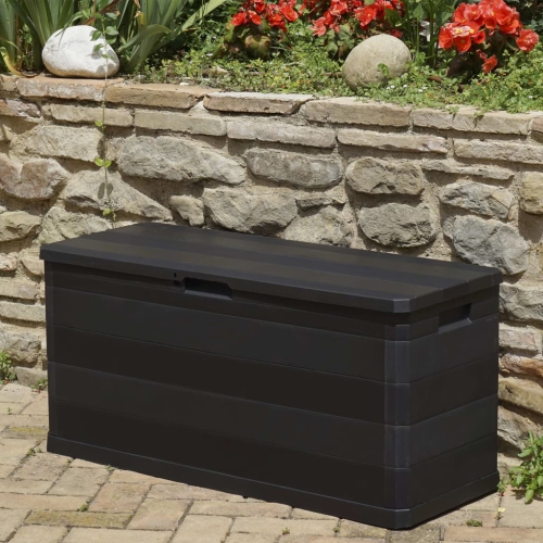 Armoire de rangement de terrasse VidaXL, noir, 46.1 x 17,7 x 22 po
